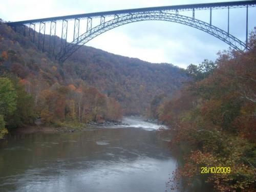 NRG Bridge WV - Side shot of the New River Gorge Bridge Ocotber 2009