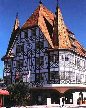 My city - This is a picture of the city hall from Blumenau - my city. The best city from Brazil. The people from here are very gentle and kind. And we have a lot of festivals like OktoberFest!