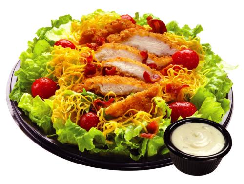 Chicken Salad - This is the image of the crispy chicken salad. It includes , chicken , lettuce ,balsamic dressing.