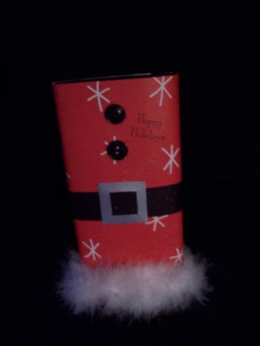 Holiday craft - large hershey&#039;s bar decked out like santa!