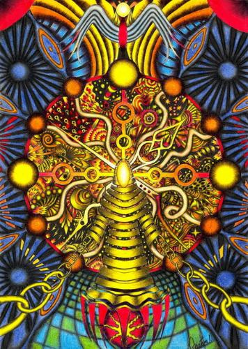 Chronologically Bound - I used coloured pencils and ballpoints for this one on cartridge paper. Description and more here - http://gautman88.deviantart.com