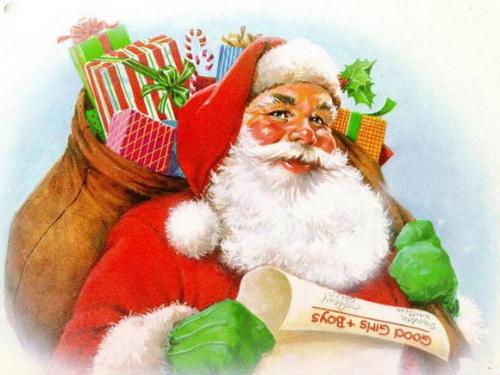 Santa Claus is reading kids mesages... - Santa Claus is coming to town.