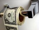 money roll - money in toilet