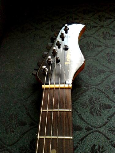 Guitar edge - shot made while guitar lie on couch
