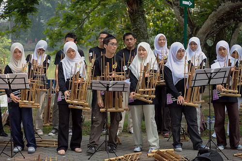 angklung - musical instrument made from bamboo