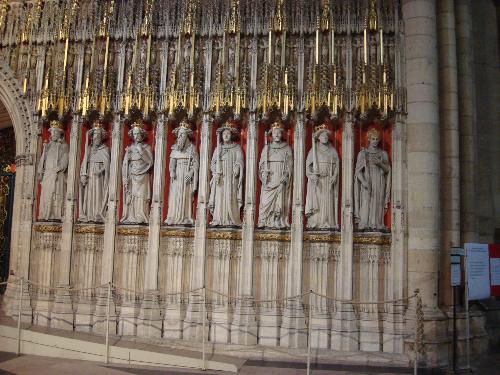 York Minster  - It’s the most impressive screen I've ever seen. Instead of religious figures the screen displays with statues of 15 English kings, from William I to Henry VI.