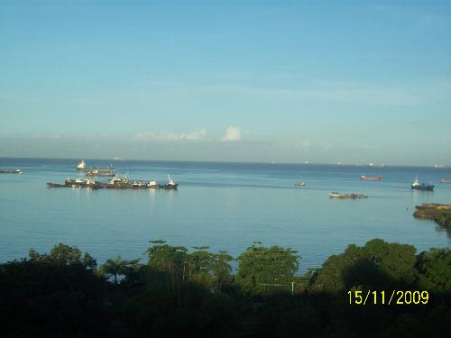 Tim's viiew on the island - Can't believe he's working here..while we are waiting for snow at home