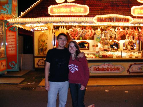 Me and my girlfriend - Me and my girlfriend in front of a typical german stall with all kinds of swieties.