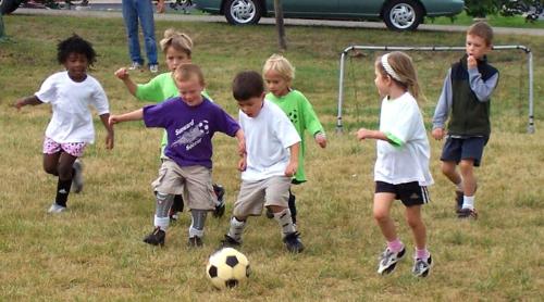 Kids soccer - some adorable kids playing soccer