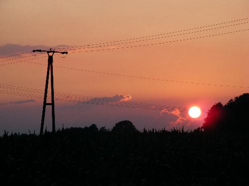 Sunset over the fields - Sunset over the fields in Germany. It was after the rain.