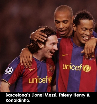 barcelona - messi - henry - ronaldeno