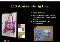 Edlite aluminium slim light box - They are four sides snap open.It is only 0.59' / 15mm thickness.