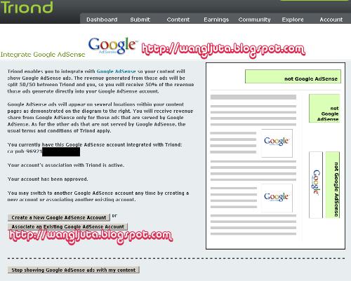 Google AdSense Integration With Triond - Now Google AdSense was integration with Triond, To register, copy this url http://www.triond.com/rw/44607 and paste into navigation toolbar