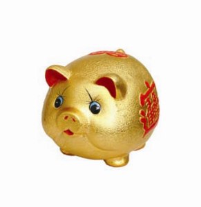 exactly how my small piggy bank looks like - Piggy bank (sometimes penny bank or money box) is the traditional name of a coin accumulation and storage receptacle; it is most often, but not exclusively, used by children. The piggy bank is known to collectors as a 'still bank' as opposed to the 'mechanical banks' popular in the early 20th century. These items are also often used by corporations for promotional purposes. Their shape is most often that of a little pig.  Piggy banks are typically made of ceramic or porcelain, and serve as a pedagogical device to teach the rudiments of thrift and savings to children; money can be easily inserted, but in the traditional type of bank the pig must be broken open for it to be retrieved. Most modern piggy banks, however, have a rubber plug located on the underside; others are made of vinyl and have a removable nose for easy coin access. Some piggy banks incorporate electronic systems which calculate the amount of money deposited.