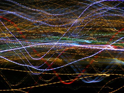 The lights of the city - I have took this picture with low speed and some 'special' movements of my hand.