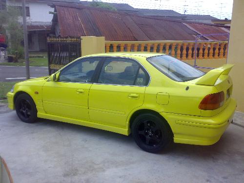 my civic - this is my current car..a '98 civic sedan..i am not sure what the color code is but i think it is pearl yellow.. i've installed a b16a and planning to build a b20 vtec..