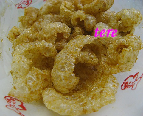 chicharon^_^ - Chicharrón is a dish made of fried pork rinds. It is sometimes made from chicken, mutton, or beef.