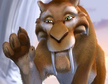 Diego - Diego the Saber-Toothed Tiger is a saber-toothed cat, who was one of the main characters in all of the three films. He has a somewhat sarcastic personality, although most of the time it is not intended to be malicious. He conquered his hydrophobia in the second film. He is voiced by Denis Leary.