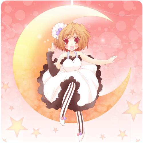 moon - an anime girl jumping by the moon