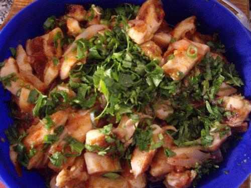 Chicken 'kavarma' - The chicken 'kavarma' is a typical dish for the South-East Europe. 'kavarma' means dish of highly seasoned fried meat'