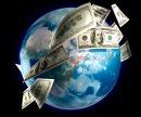 money globe - Earth is filled with money