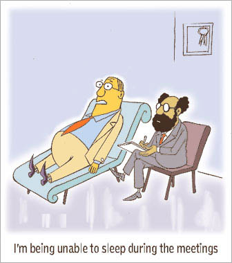 unable to sleep - The man is unable to sleep during the meetings :)