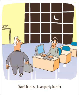 office jokes - He wants to party!
