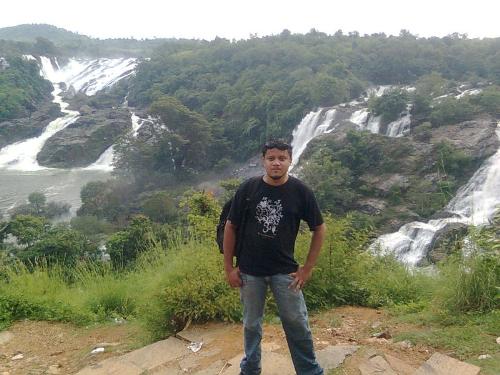 nature and people - Water falls, one of the beautiful creation of nature.
