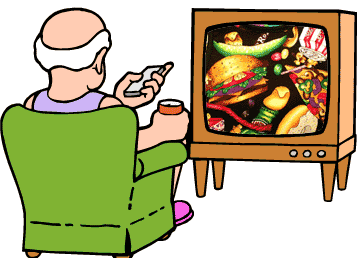 watchin tv - junk food on tv