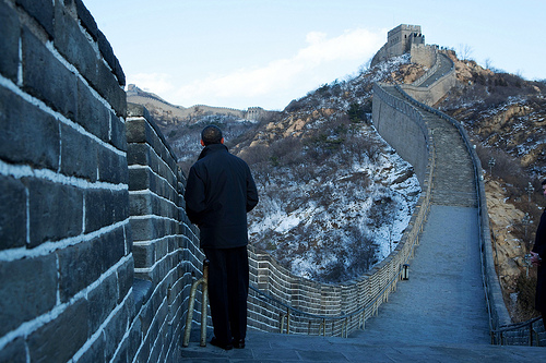 President balack Obama tours the Gret Wall in Bada - president balack obama tours the great wall in badaling , china , nov.18, 2009