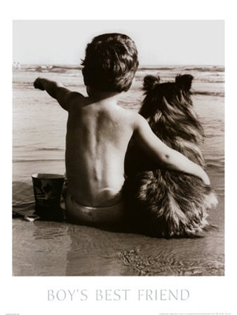 Best Friend - A boy on the beach with his best friend.