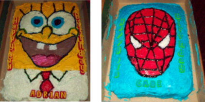 Homemade Spongbob and Spiderman Birthday Cakes - Cakes I made for my kids for their birthday