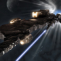 Imperial starbase - Biggest and strongest ship ever conceived of in the two known universes. Very slow, but packs quite a punch, equipped with a black hole research cannon aboard. Also has loads of cargo capacity.