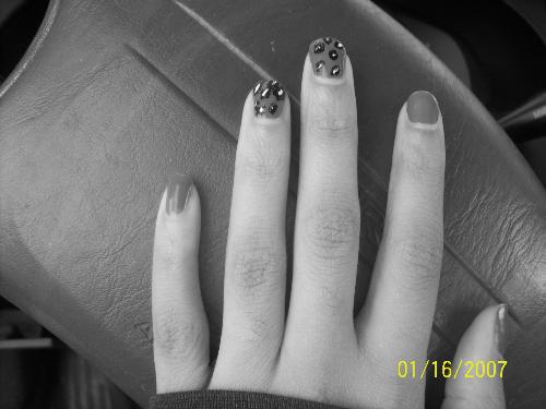 Nails - Another black and white picture of my hand! My friend must have took way to long cause i just started taking pictures of down right whatever was in front of me.