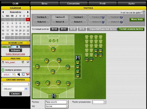 ManagerZone tactics page - Screenshot on one of my ManagerZone tactics pages