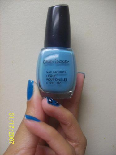Nails - My very rare color of polish by Okey Doky in a very rare blue it took me forever to find