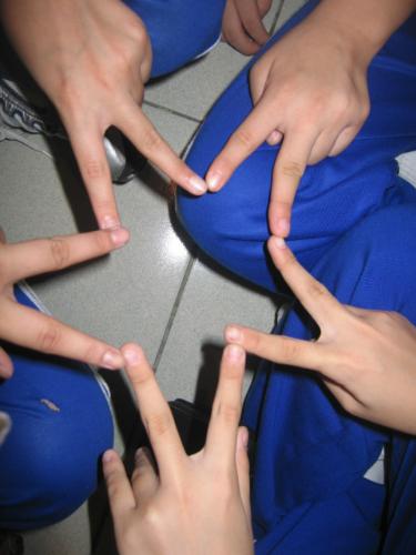 friends - A group of friends bonding during one of their school activities. Not just having fun with each others company but forging a stronger friendship among them. Hopefully this will also symbolize their friendship not only in school but as life long friends.