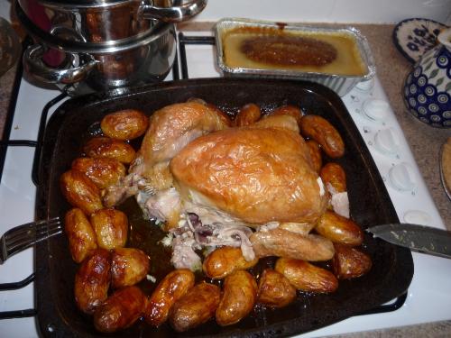 roast chicken - roast chicken is one of the most favorite sunday roast in the UK...in most pub sunday is it complete without having a roast it could be a beef, chicken or lamb..