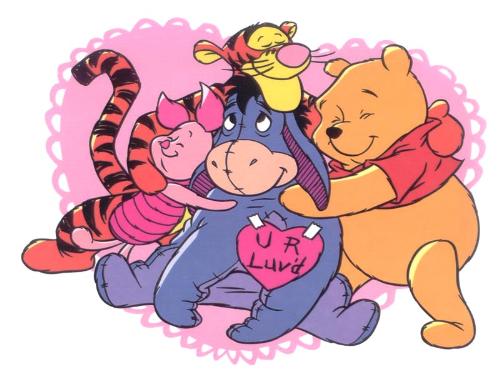 hugs from pet stuffed animals {pooh and friends} - a cute pic