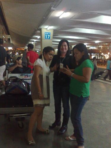 my internet friends....at the airport - at the arrival area...my internet friends