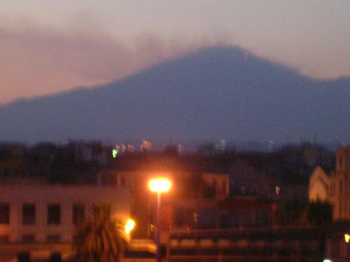 Volcano - This is the volcano of MT. Etna in Sicily. As you can see it is an active volcano and it emits lava very regularly.