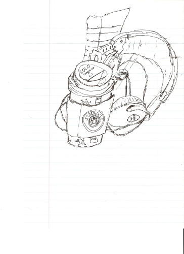 drawing of objects - This is a pen drawing of a some objects on my desk.