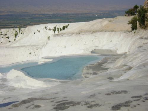 Turkey-Pummakale - This is a picture of the Travatines at Pummakale in Turkey. They are formed by calcium in the water cascading down the hill side. Absolutely stunning.