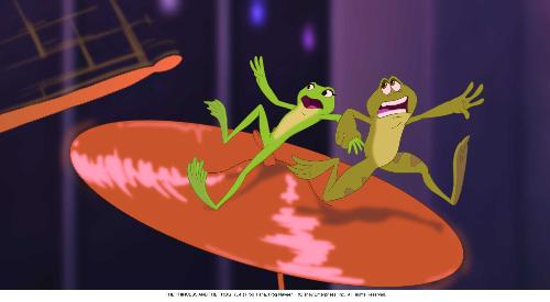 frogs - a scene from Disney's The Princess and the frog