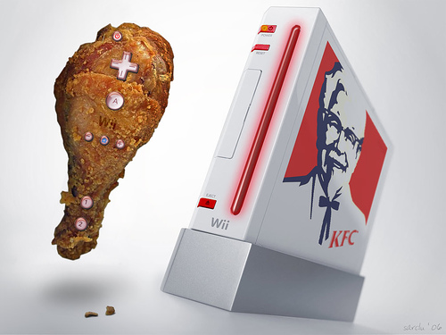 kfc wii - custom Wii with Kentucky Fried Chicken theme