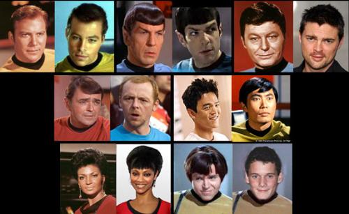 The Crew of the Enterprise Counterparts - The original series characters and their 2009 movie counterparts.
