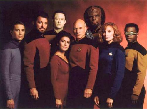 The Next Generation Crew Members - Enterprise crew members from the Star Trek series 'The Next Generation'.