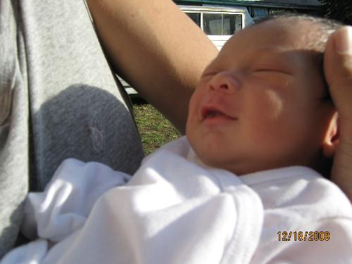 my baby - first time in the sun