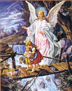 Guardian Angel - My favorite work of art, a Guardian Angel helping two little children over a bridge from Lindberg.
