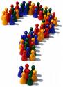 Question Mark - A question mark made up of cyber colored people.